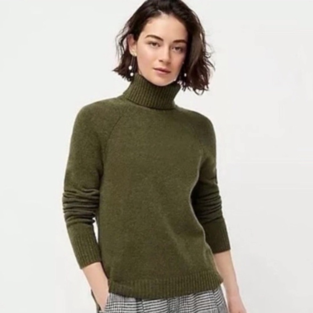 J. Crew Turtleneck Sweater in Supersoft Yarn Olive
